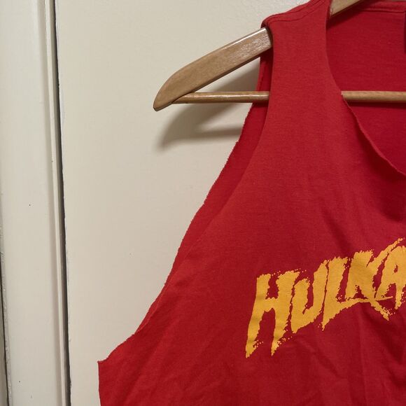 1980s Hulk Hogan WWF HULKAMANIA Crop T-Shirt Wrestlemania 80s Body Building Lg - Picture 3 of 5